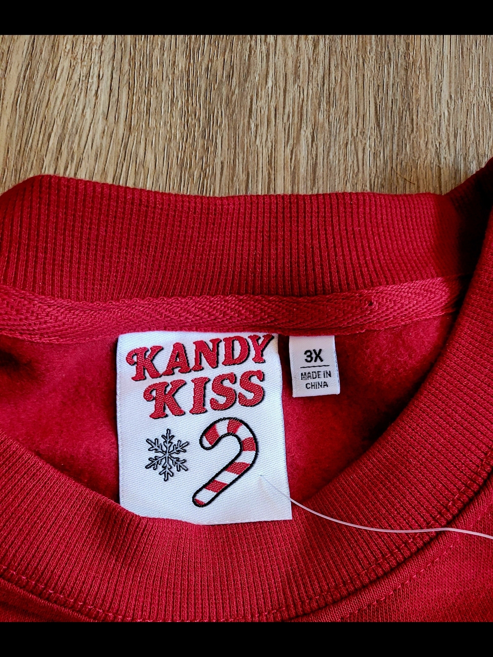 Kandy Kiss  Christmas Tree Sweatshirt - Women's Festive Pullover - Picture 2 of 3